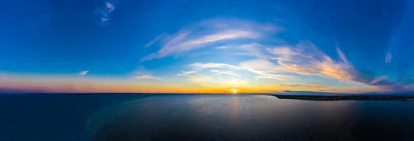 Beau Ciel Couleur Panorama Coucher Soleil Sur Mer Baltique Jastarnia — Photo
