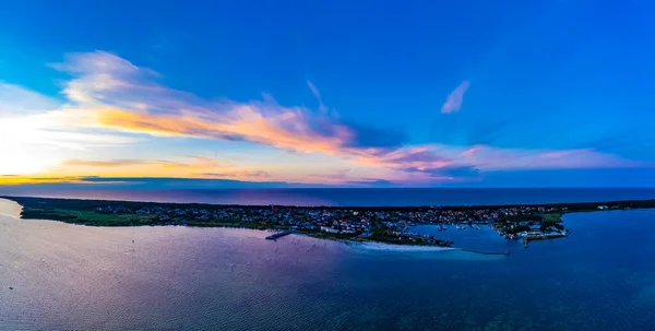 Цветное Небо Закат Балтийского Моря Ястарня Польша Вид Воздуха — стоковое фото