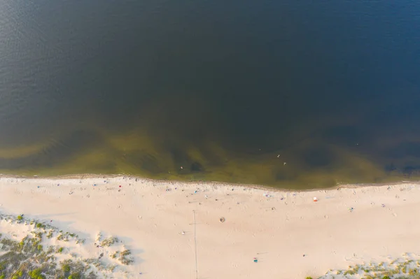 Vista Aérea Mar Turquesa Transparente Mar Báltico Verano Capilla Marina — Foto de Stock