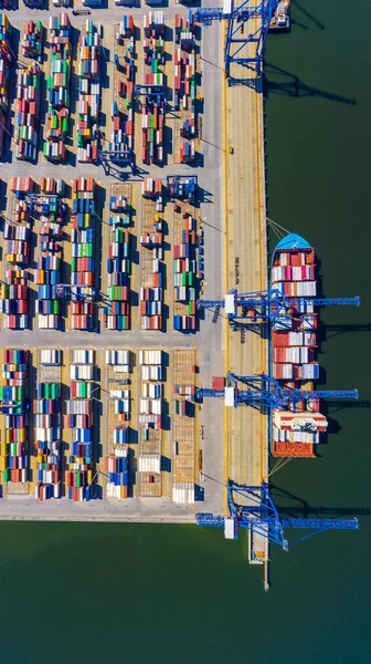 Embarcación Contenedores Negocios Exportación Importación Logística Envío Carga Puerto Por —  Fotos de Stock