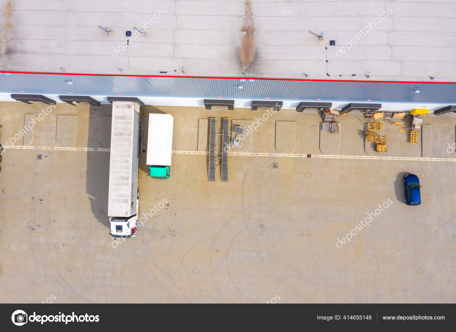 Vista Aérea Del Centro Distribución Fotografía Drones Zona