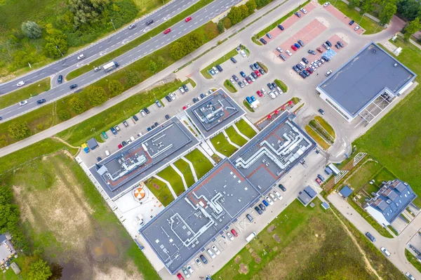 Centro Comercial Centro Comercial Aparcamiento Para Coches Estacionamiento Ciudad Con — Foto de Stock