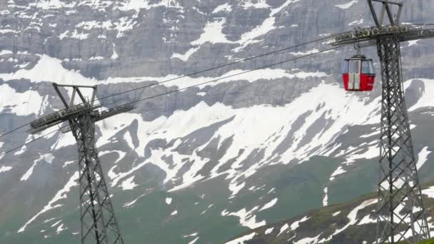 Ελβετία Λιφτ Του Σκι Για Wengen — Αρχείο Βίντεο