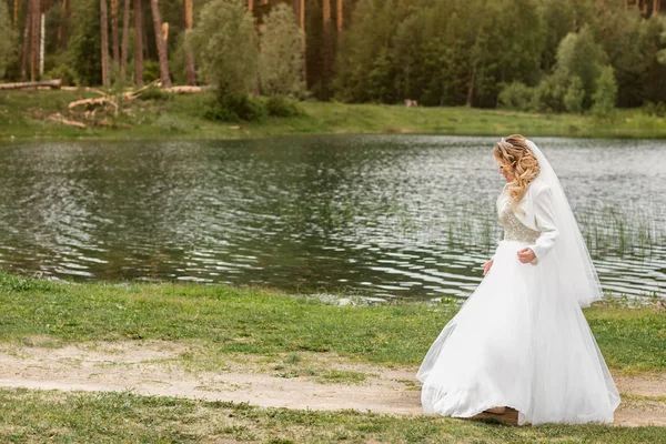 Jour Mariage Mariée Sur Nature — Photo