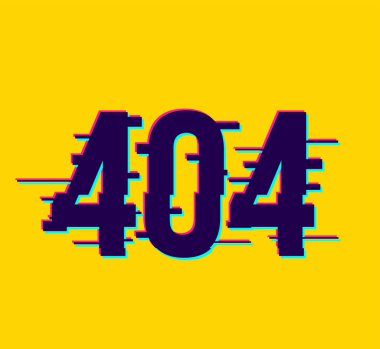 Sarı arkaplan üzerinde hata etkisi olan 404