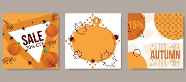 Kabaklı ve geometrik elementli modaya uygun kare sanat şablonları. Sosyal medya paylaşımları, mobil uygulamalar, afişler tasarımı ve İnternet / İnternet reklamları için elverişli.