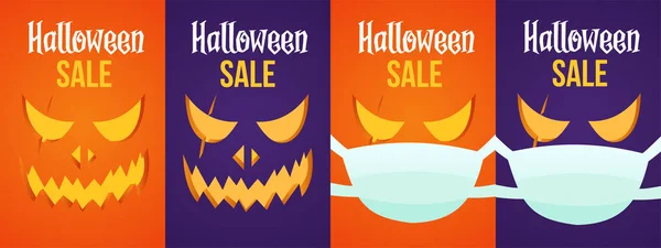 Banner Descuento Para Halloween Calabaza Halloween Nuevo Estandarte Para Halloween — Vector de stock