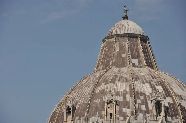 Battistero San Giovanni Pisa Edificio Storico Lungo Curva Della Torre — Foto Stock