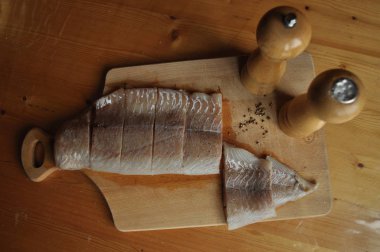 Balık fileto. Yemek, ana yemek. Açlık gıda baharat