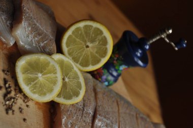 Balık fileto. Yemek, ana yemek. Açlık gıda baharat