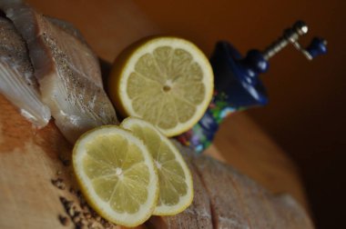 Balık fileto. Yemek, ana yemek. Açlık gıda baharat