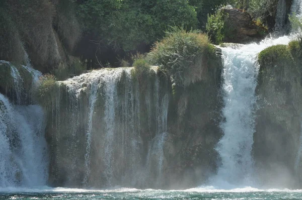 Watervallen Het Nationale Park Krka Kroatië Sterkte Pittoreske Wonder Van — Stockfoto