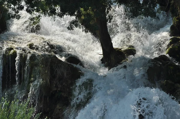 Wodospady Krka Narodowy Park Chorwacji Siła Malownicze Cud Natury — Zdjęcie stockowe