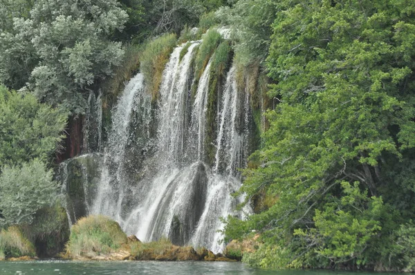 Vízesések Krka Nemzeti Park Horvátország Erő Festői Természet Csodája — Stock Fotó