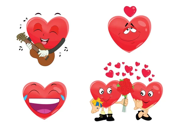 Heart Illustrations Included All Emotions — Stock Vector