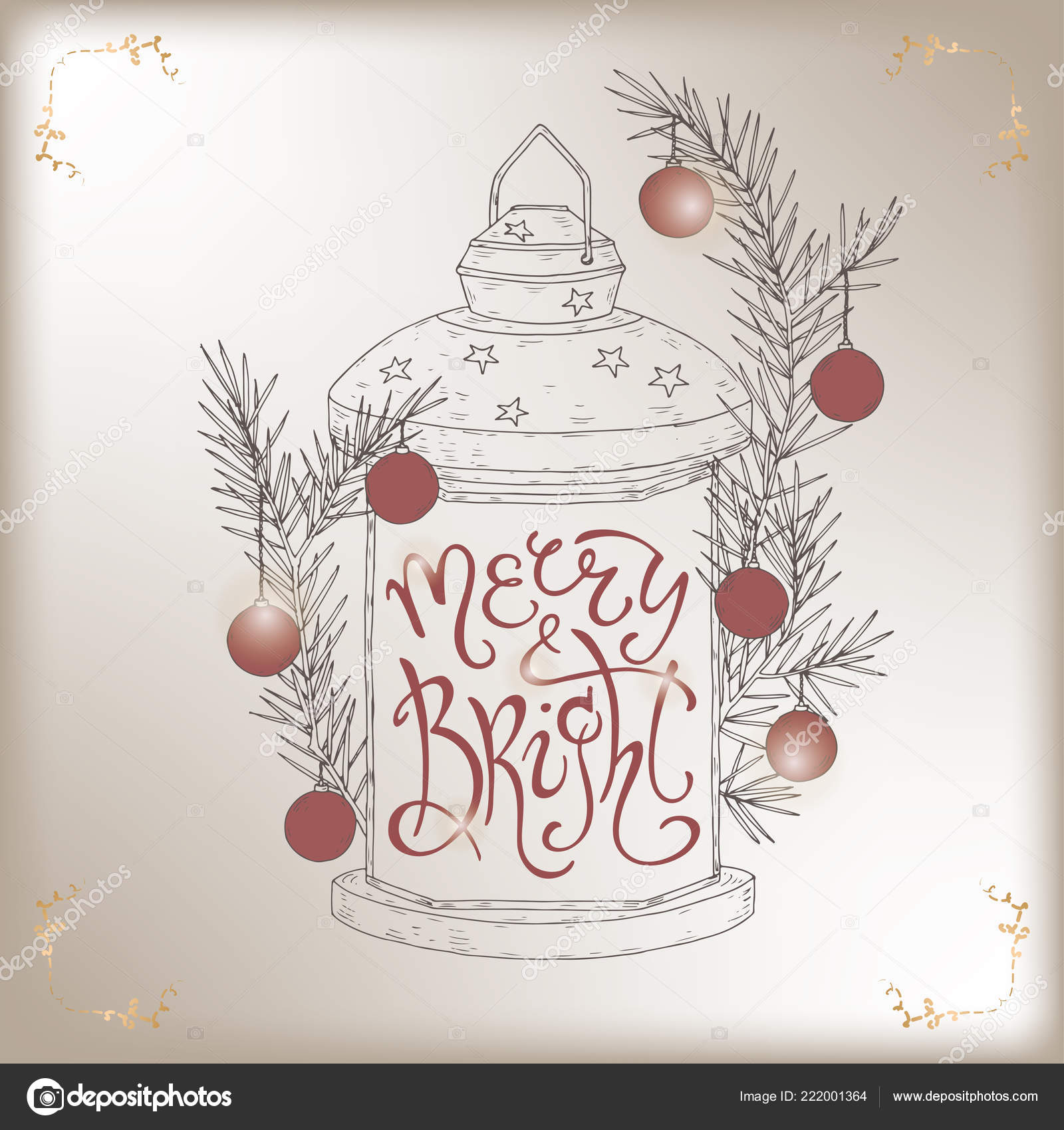 Christmas Brush Lettering Placed In A Simple Sketch Of A