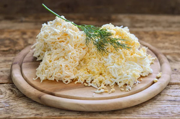Grated Eggs Cheese — Stock Photo, Image