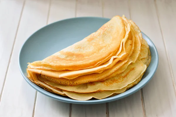 Hemmagjord Tunna Pannkakor Bliny — Stockfoto