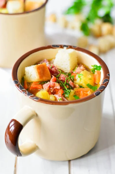 Homemade soup in a cup