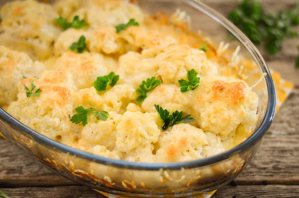 Bloemkool Braadpan Een Ovenschaal — Stockfoto