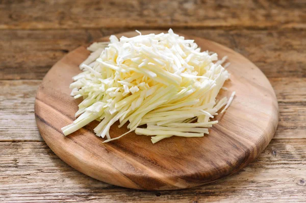 Chopped Cabbage Wooden Board — Stock Photo, Image