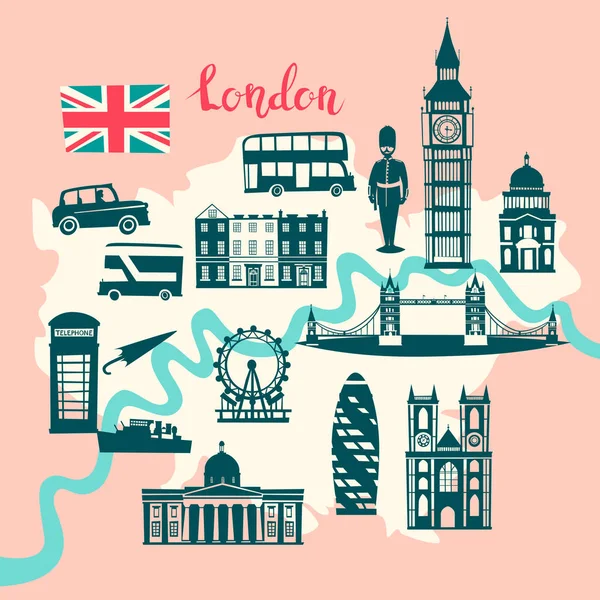 ロンドン イラスト マップのベクトル 抽象的なカラフルなアトラスのポスター ロンドン イングランドのイラスト マップ ストックベクター C Coffeee In