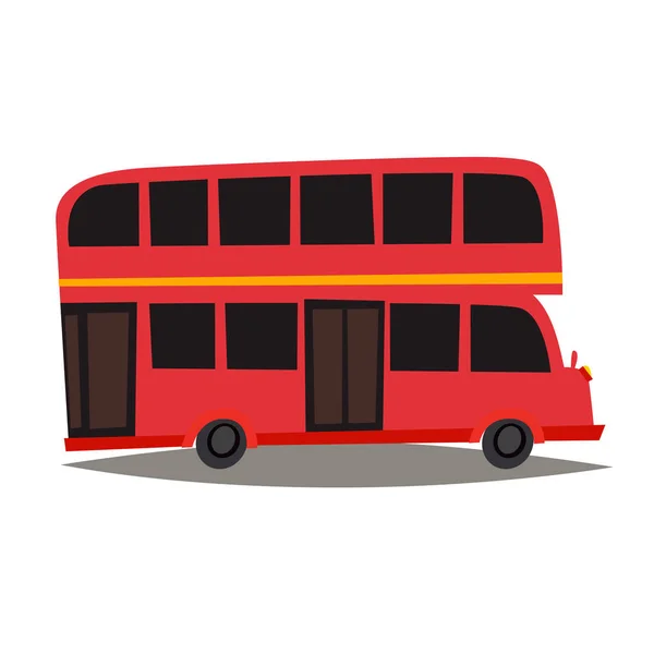 London Red Bus Vector Illustrazione Inghilterra Punto Riferimento Londra Città — Vettoriale Stock