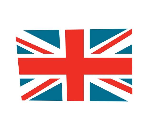 Britische Flaggenvektorillustration Cartoon Stil Isolierter Weißer Hintergrund — Stockvektor