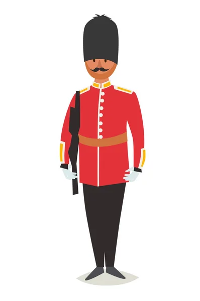 Ilustração Vetorial Guarda Rainha Ícone Estilo Cartoon Inglês Royal Guard — Vetor de Stock
