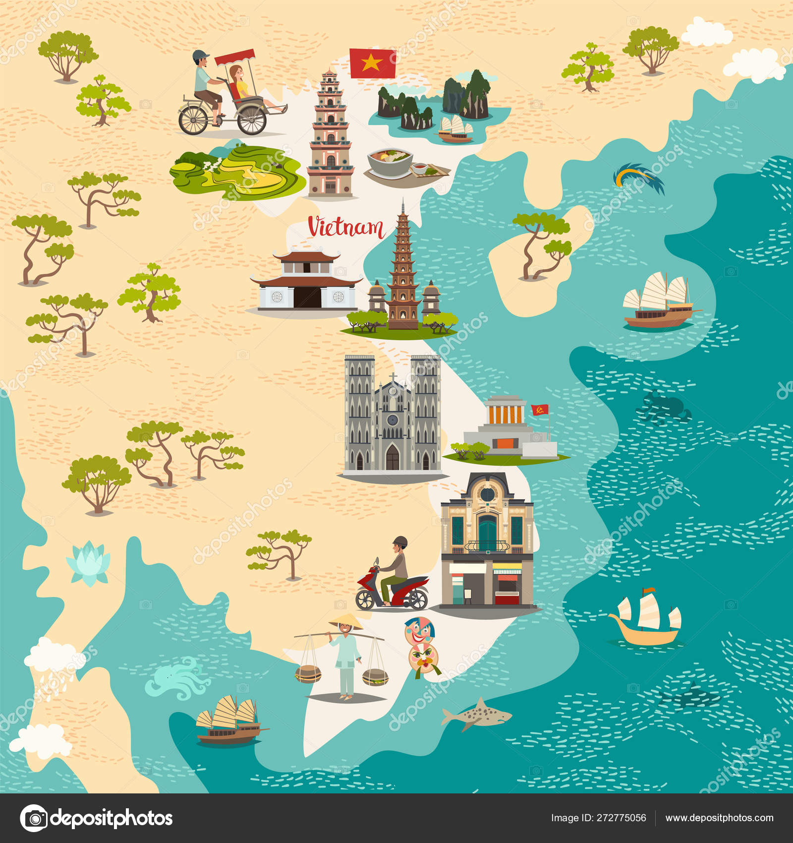 Cute Vietnam map