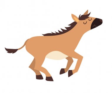 Onager simgesi vektör çizimi. Karikatür tarzı keklik hayvanlar, beyaz bir arka plan üzerinde izole