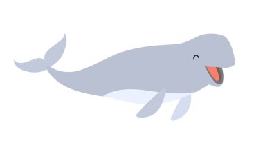 Finless yunus simgesi vektör illüstrasyon. Karikatür tarzı keklik hayvanlar, beyaz bir arka plan üzerinde izole