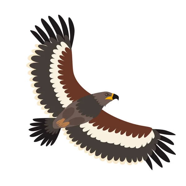 Obrázek Orlí Ikony Steppe Kreslený Styl Pták Izolovaný Bílém Pozadí — Stockový vektor