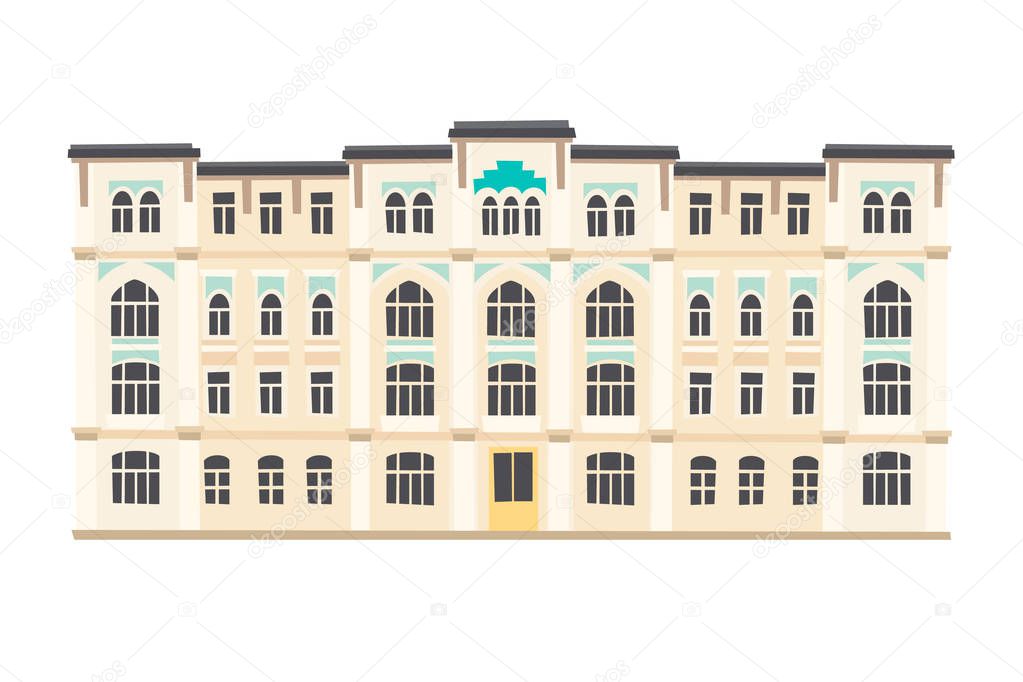 Palace, Istanbul landmarks. Cartoon style vector illustration, isolated on white background