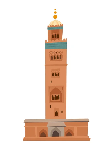 Mosquée Marrakech Illustration Vectorielle Gribouillage Mosquée Icône Style Dessin Animé — Image vectorielle