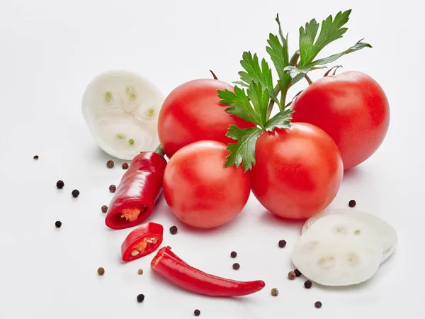 Taze baharat salatası için bir dizi    