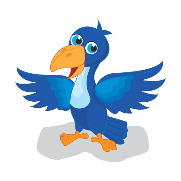 Lindo Feliz Pájaro Azul — Vector de stock