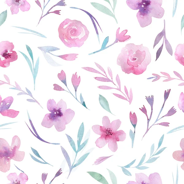 Çiçek desenli pembe çiçekler ve boho tarzı yeşil yaprakları ile