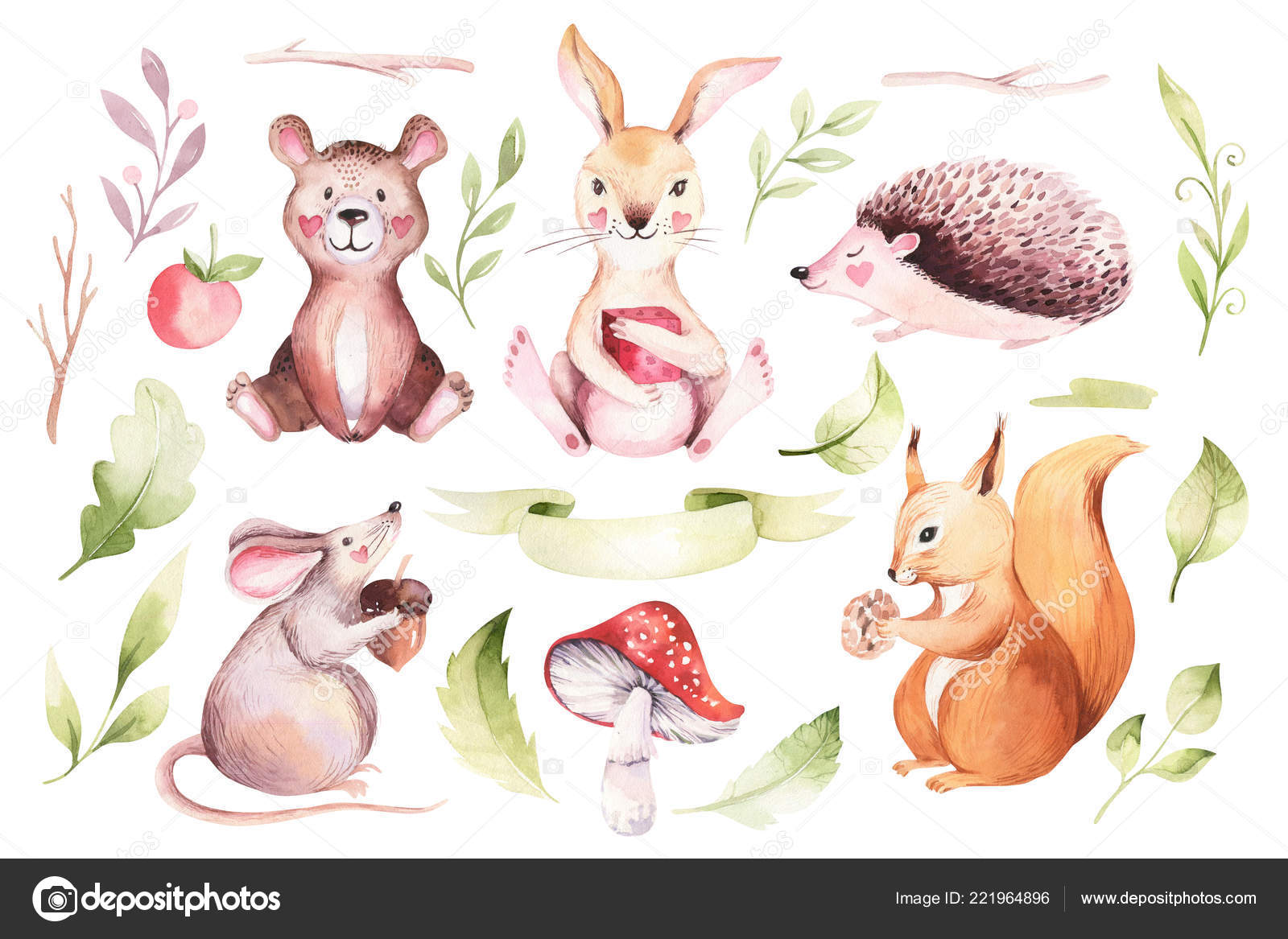 Cute Baby Animal Nursery Mouse Rabbit Bear Isolated Illustration Children Stock Photo By C Mykef Cute Baby Animal Nursery Mouse Rabbit Bear Isolated Illustration Children Stock Photo By C Mykef