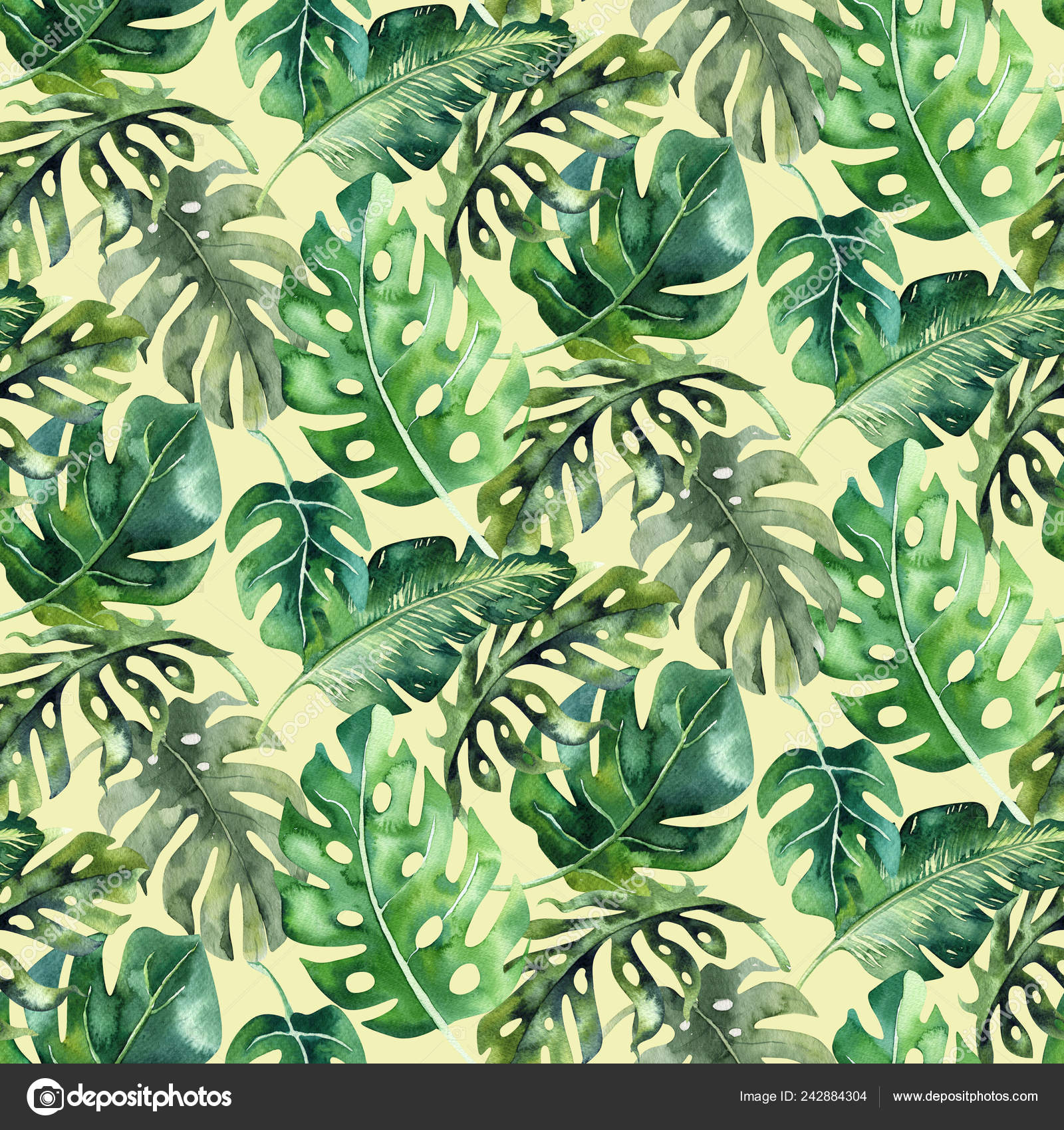 Seamless Watercolor Pattern Tropical Leaves Aloha Jungle Illustration Hand Painted Stock Photo C Mykef Seamless Watercolor Pattern Tropical Leaves Aloha Jungle Illustration Hand Painted Stock Photo C Mykef