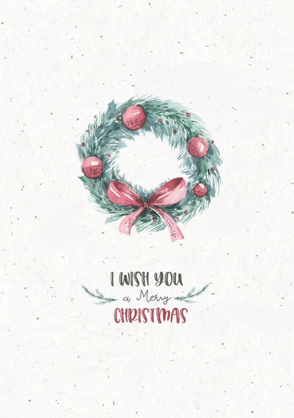 Noel ağacı ladin dalları, çiçek ve böğürtlenli suluboya Noel çelenkleri beyaz arka planda izole edilmiş. Tatil dekorasyonu kış unsuru İskandinav davet tarzı