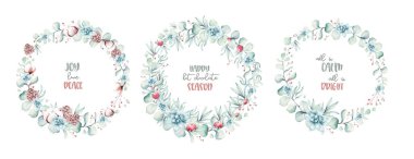 Suluboya Noel zirvesi. Kart, poster, çıkartma ve kapak için mükemmel..