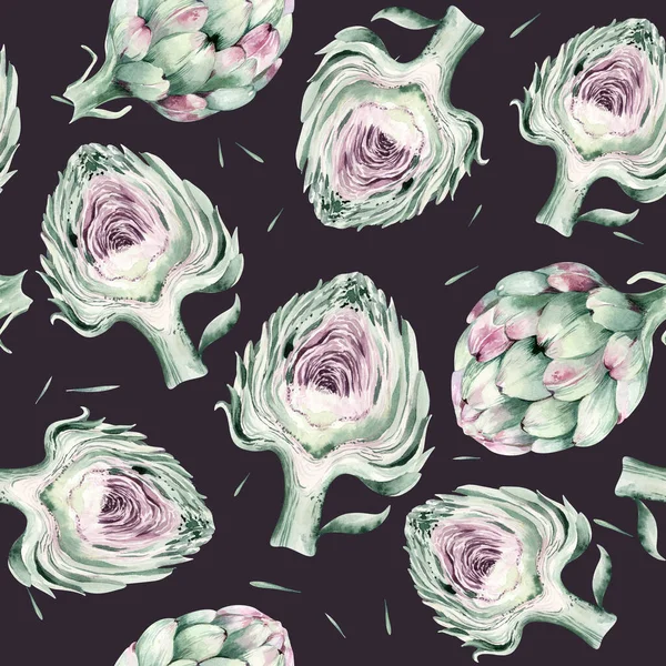 수채류의 솔기없는 식물성 채소입니다 Fabric Begant Nature Background Illustration — 스톡 사진