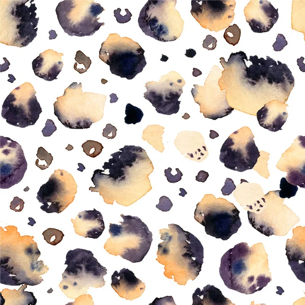 Aquarelle Leopard Motif Sans Couture Mode Papier Peint Textile Backgraund — Image vectorielle