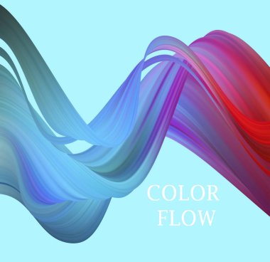 Modern renkli akışı poster. Mavi renk arka plan dalga sıvı formda.