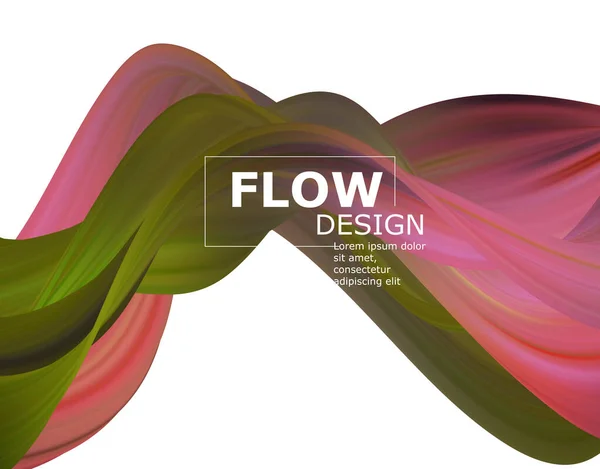 Moderne bunte Flow-Poster. Welle flüssige Form in blauer Farbe Hintergrund. Vektorgrafiken