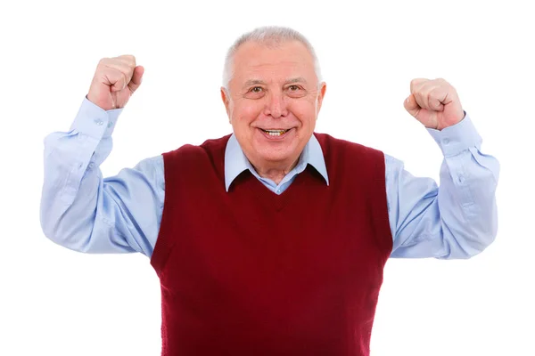 Handsome Mature Businessman Puts Purse His Pocket Isolated White Background — Stock Photo, Image