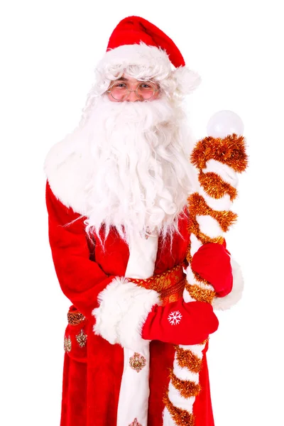 Navidad Santa Claus Retrato Aislado Sobre Fondo Blanco —  Fotos de Stock