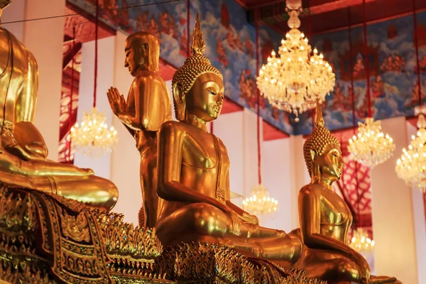 Altın Buddha Statue Budist Tapınağı Bangkok Tayland — Stok fotoğraf