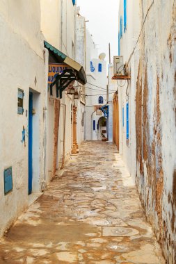 Medine Hammamet Akdeniz kıyısında, Kuzey Afrika. Hammamet, Kuzey Afrika - Kasım, 23 - 2017.